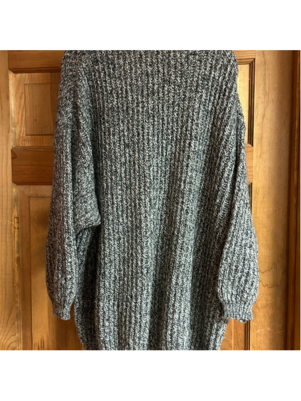 Vintage United Colors of Benetton Gray V-Neck Sweater Dress - Picture 3 of 4